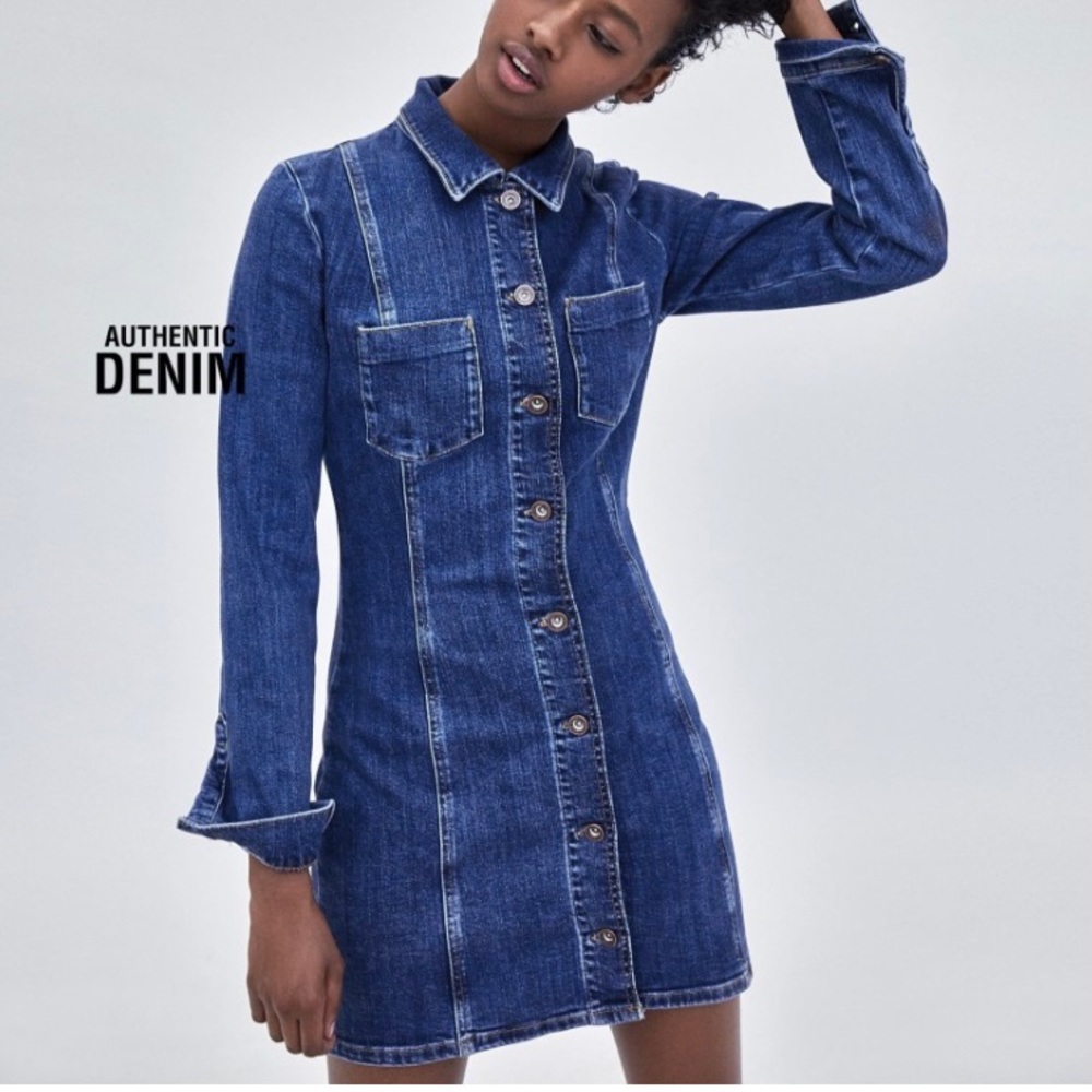 Zara Authenttic Denim By TRF Dress Size S